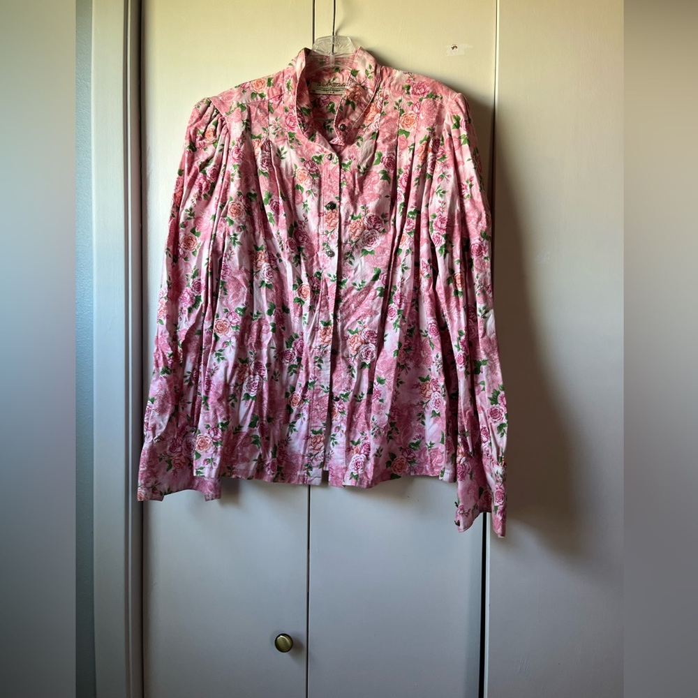Floral Pink Button Down Shirt